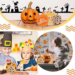 12 Stück 3 Stil Halloween Thema unbehandeltes Holz Dekoartikel&nbsp;DIY-OC0004-14