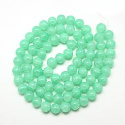 Perles de verre craquelé cuites au four&nbsp;DGLA-Q023-8mm-YS19
