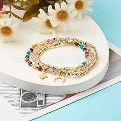 Natürliche Achat runden Perlen Stretch-Armbänder&nbsp;BJEW-JB07294-01
