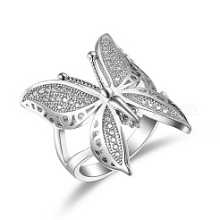 Messing-Fingerringe mit Pavé-Zirkonia&nbsp;FS-WG8437D-01