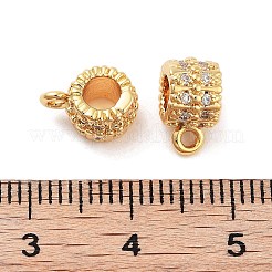 Bélières en tube de zircone cubique transparente micro pavée en laiton&nbsp;KK-S394-06F
