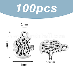 100 ciondolo a forma di pesce in lega&nbsp;TIBEP-DC0001-27