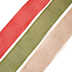 3 Rolle 3 Farben Polyester-Leinenimitat-Geschenkband&nbsp;OCOR-YS0001-02A