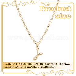 1 collar con colgante de letra de acero inoxidable 304&nbsp;NJEW-LP0001-39J-G