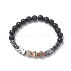 Bracciale da donna colorato con pietre preziose miste naturali e sintetiche con perline a forma di freccia&nbsp;BJEW-JB09364