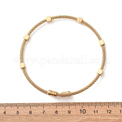 Armreifen aus Edelstahl 304 mit Würfelperlen für Damen&nbsp;SA-CBA2192-01G