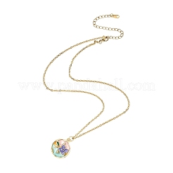 3 pz 3 stili fiore lega ciondolo smaltato 304 acciaio inossidabile catena collane per le donne&nbsp;NJEW-JN05551