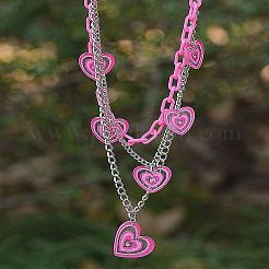 Herzanhänger aus pinkfarbenem Acryl mit Glitzer&nbsp;FS-WG9B734-01