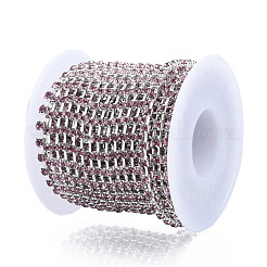 Chaînes strass en laiton plaqué argent&nbsp;CHC-N020-11E