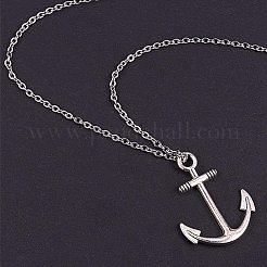 Ancora in argento tibetano e pendenti di timone&nbsp;TIBEP-PH0004-15AS-WH