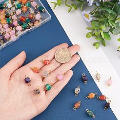 80 Stück 5-farbige natürliche Achat-Anschluss-Charms&nbsp;FIND-HY0001-39