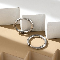 Pendientes de aro huggie de acero inoxidable 202 resistentes al deslustre&nbsp;EJEW-F111A-17mm-P