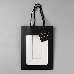 Aufbewahrungstaschen aus Papierblumen mit sichtbarem Fenster&nbsp;ABAG-WH0046-79