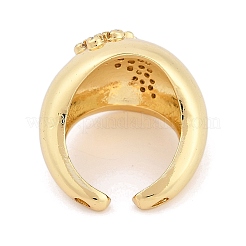 Micro ottone spianare anelli gemelli zirconi&nbsp;RJEW-U030-03G-01