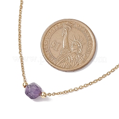 Collares colgantes de piedras preciosas naturales redondas con corte de estrella facetado&nbsp;NJEW-JN05091