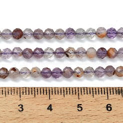 Natürliche violette Phantomquarz-Perlenstränge aus violettem Lodolith&nbsp;G-C262-A01-4mm