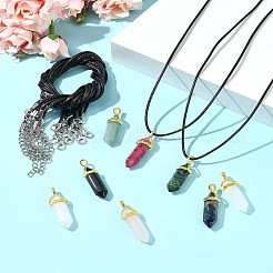 DIY-Sets zur Herstellung von Halsketten aus natürlichen Edelsteinen und gewachsten Schnüren&nbsp;DIY-FS0008-04A