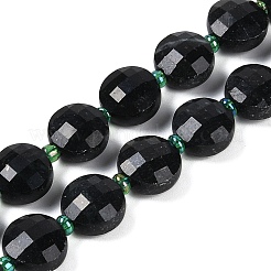 Fili di perle di giada nera naturale&nbsp;G-B094-A24-01