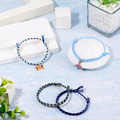5 pulsera trenzada de cordón de algodón bohemio de 5 colores&nbsp;BJEW-TA0001-27