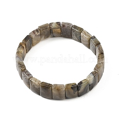 Braccialetti elasticizzati con perline rettangolari di agata messicana naturale&nbsp;BJEW-D036-02