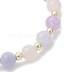 Bracelets extensibles en perles d'aigue-marine naturelle&nbsp;BJEW-JB13357