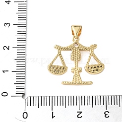 Pendentifs avec zircon cubiques à micro-pavés en laiton&nbsp;KK-A252-10G