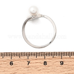 Verstellbare Manschettenringe aus Messing mit weißer Muschel&nbsp;SH-CBA3B38-01P