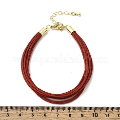 Bracelet en cordon tressé métallique multibrins en polyester pour la fabrication de bracelets&nbsp;BJEW-H642-02G-11