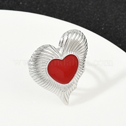Herz 304 Edelstahl Emaille Fingerringe für Frauen&nbsp;RJEW-G355-09P-02
