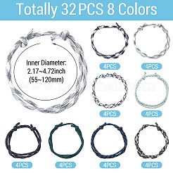 32 bracelet de perles tressées en polyester et élasthanne&nbsp;BJEW-TAC0064