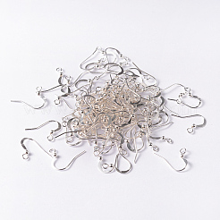Ganci per orecchini in ottone placcato color argento&nbsp;X-KK-Q369-S