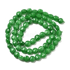 Naturels teints en blanc perles de jade brins&nbsp;G-C179-A6mm-09