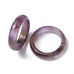 Anello a fascia semplice con ametista naturale&nbsp;RJEW-P044-01B-08