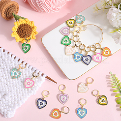 Décorations de pendentif coeur en alliage d'émail&nbsp;HJEW-SC00048