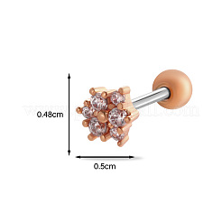 Orecchini in ottone micro pavé di zirconi cubici trasparenti a forma di fiore con cartilagine&nbsp;WG7D5C2-19