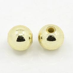 Perles rondes acryliques de placage en plastique&nbsp;PACR-L003-8mm-LG