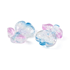 Cabochons décodés de fleurs en résine époxy transparente&nbsp;CRES-M034-01B