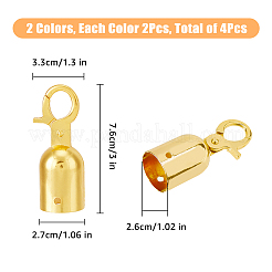 4 pieza de extremos de cable de aleación de zinc de 2 colores&nbsp;FIND-FH0008-76