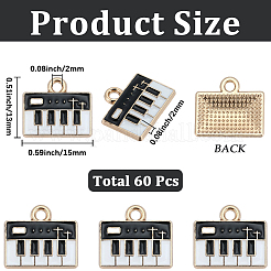 60 pieza de dijes de piano de aleación esmaltada&nbsp;FIND-SC0021-63
