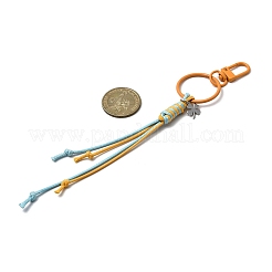 5 cordón de poliéster encerado coreano y 201 adornos colgantes de trébol de acero inoxidable&nbsp;HJEW-JM04414