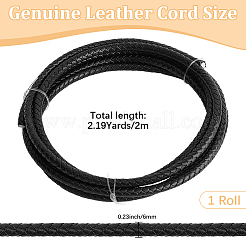 Cordon en cuir tressé avec âme&nbsp;WL-CL0001-01E