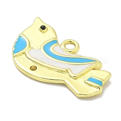 Pendentifs en forme d'oiseau rouge-gorge en laiton plaqué or 18 carat véritable&nbsp;KK-L224-060G-02