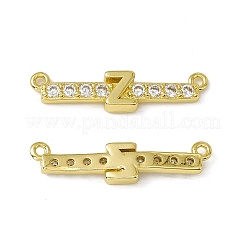 Placage en rack laiton micro pavé clair zircone cubique connecteur breloques&nbsp;KK-C007-37G-Z