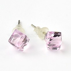 Glänzendes Glas Strass-Ohrstecker&nbsp;EJEW-F0039-M