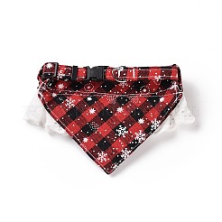 Collier bowknot de noël pour animaux de compagnie en tissu&nbsp;AJEW-D051-03G