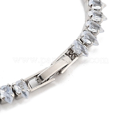 Messing-Pflasterarmbänder mit klaren Zirkonia in Tropfenform&nbsp;BJEW-YWC0002-08P