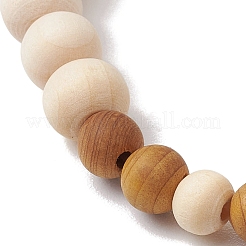 Bracciali elastici per coppie con perline di legno&nbsp;BJEW-JB11289-02