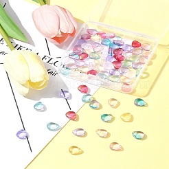 8 Farben transparent sprühlackierte Glasperlen&nbsp;GLAA-FS0001-85