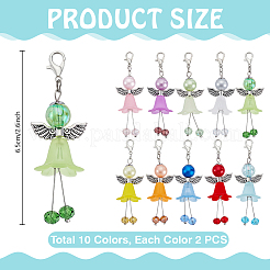 20 pièce de décorations suspendues en plastique ABS imitation perle&nbsp;HJEW-PH02255