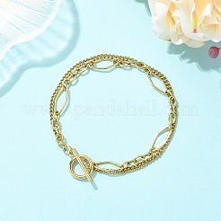 Armbänder aus Edelstahl 304 mit doppelter Kettenlänge&nbsp;BJEW-JB13669